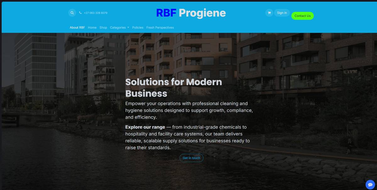 RBF Progiene homepage hero