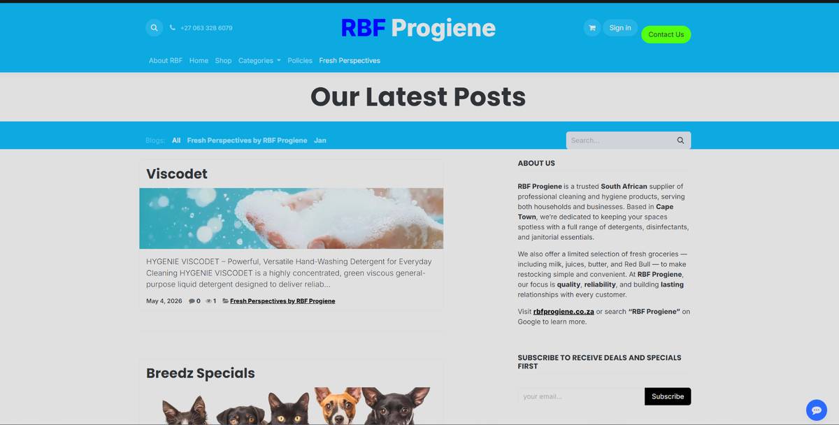 RBF Progiene blog page